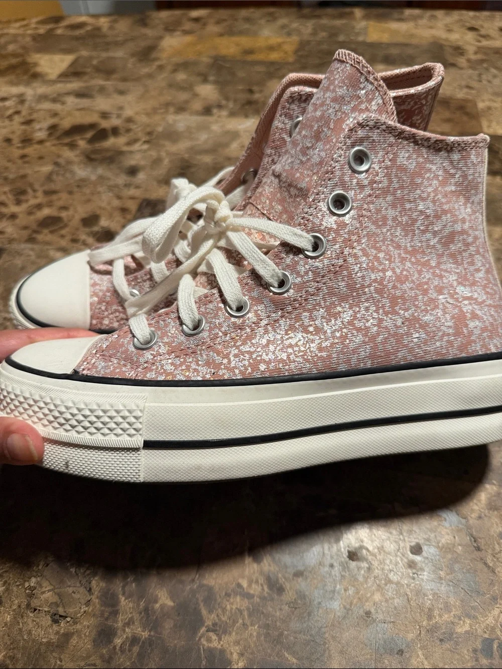 Converse High Top Sneakers in Blush Speckle